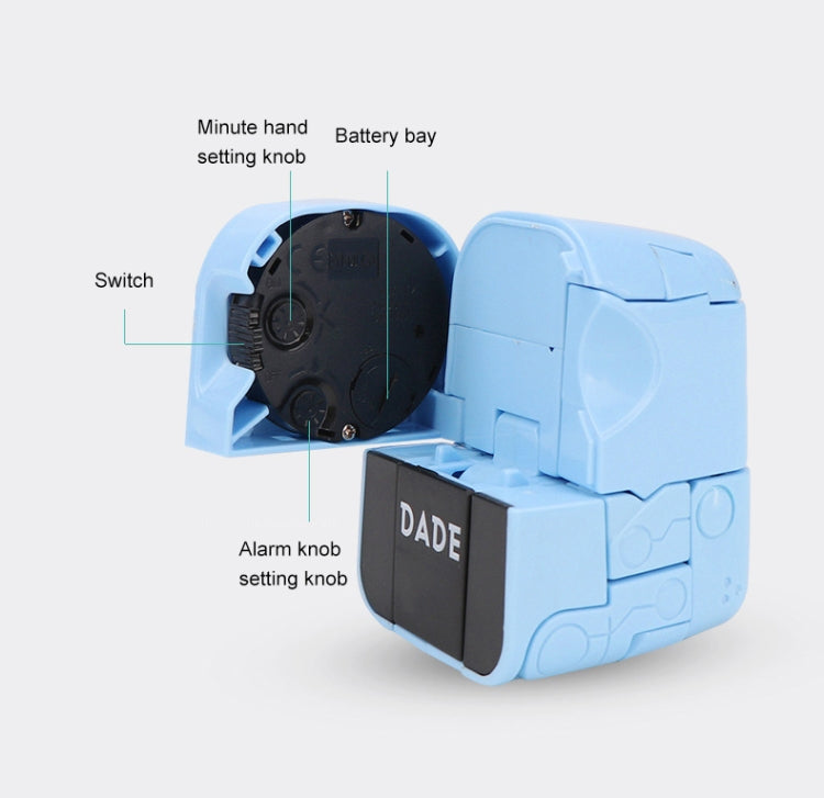 Mini Manual Child Deformation Alarm Clock Robot Toy (Blue) - Alarm Clocks by PMc TechLife | Online Shopping South Africa | PMc TechLife | Buy Now Pay Later Mobicred