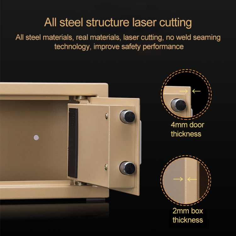 Deli Home Office Hotel Mini Electronic Security Lock Box Wall Cabinet Safety Box(Gold) - Safety Box by PMc TechLife | Online Shopping South Africa | PMc TechLife | Buy Now Pay Later Mobicred