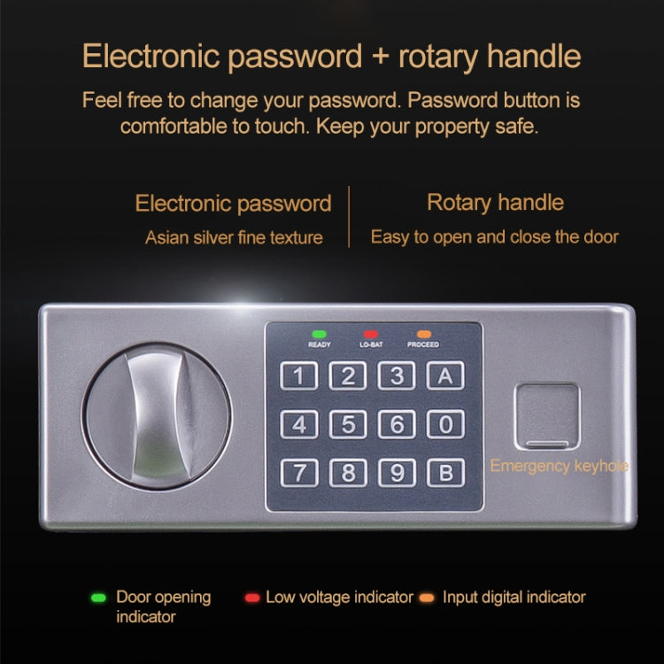 Deli Home Office Hotel Mini Electronic Security Lock Box Wall Cabinet Safety Box(Gold) - Safety Box by PMc TechLife | Online Shopping South Africa | PMc TechLife | Buy Now Pay Later Mobicred