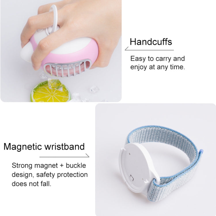 LORDNINO SBF003 3W USB Charging Portable Electric Fan with Magnetic Wristband, 3 Speed Control (Blue) - free shipping - PMC TechLife - Order now!