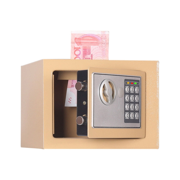 17E Home Mini Electronic Security Lock Box Wall Cabinet Safety Box with Coin-operated Function(Champagne Gold) - Safety Box by PMc TechLife | Online Shopping South Africa | PMc TechLife | Buy Now Pay Later Mobicred
