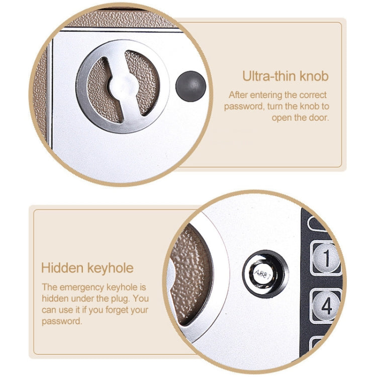 17E Home Mini Electronic Security Lock Box Wall Cabinet Safety Box with Coin-operated Function(Champagne Gold) - Safety Box by PMc TechLife | Online Shopping South Africa | PMc TechLife | Buy Now Pay Later Mobicred