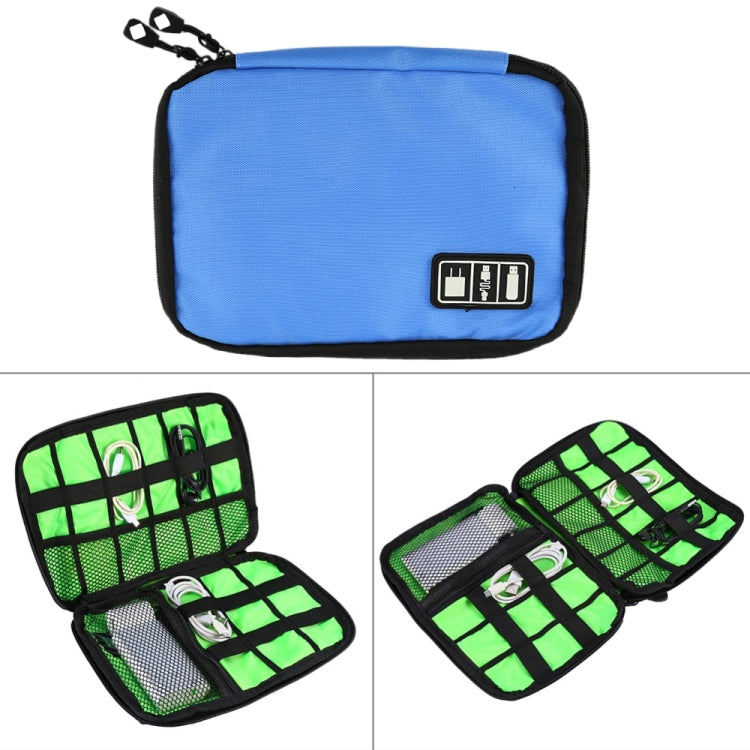 Portable Travel Organizer Storage Collection Bag Case Pouch Digital Gadget Electronic Accessories, Size: 25.7*18.5*1.2cm(Blue) - Storage Bags by PMC TechLife | Online Shopping South Africa | PMC TechLife | Buy Now Pay Later Mobicred