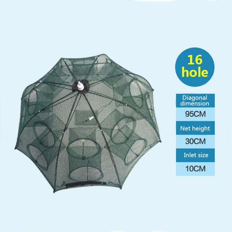 16 Holes Automatic Foldable Fishing Net Nylon Shrimp Crab Minnow Trap Fish Cast Net Fishing Tackle - Fishing Net by PMC TechLife | Online Shopping South Africa | PMC TechLife