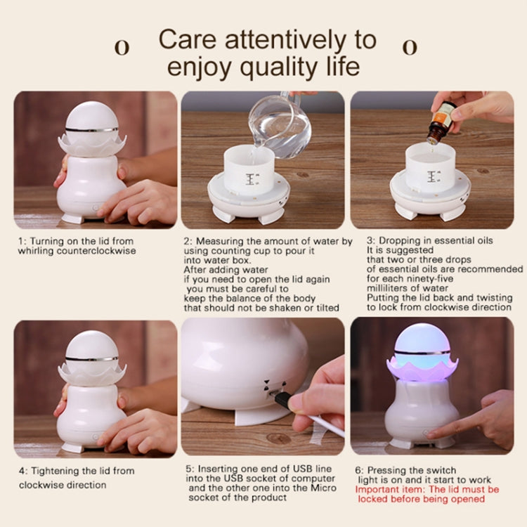 4W USB Charging Night Luminescent Pearl Ultrasonic Aromatherapy Humidifier with LED Colorful Light for Home / Office, Water Tank Capacity: 95ml, DC 5V - Air Purifiers & Accessories by PMC TechLife | Online Shopping South Africa | PMC TechLife | Buy Now Pay Later Mobicred