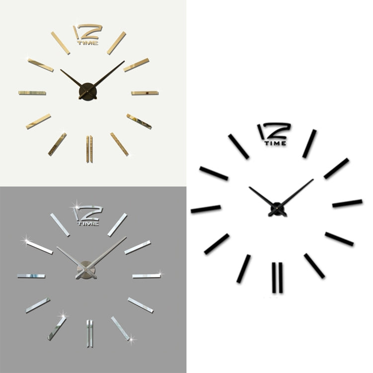 39 inch Bedroom Home Office Decoration Modern Frameless Large DIY 3D Mirror Wall Sticker Mute Clock(Black) - DIY Clocks by PMc TechLife | Online Shopping South Africa | PMc TechLife | Buy Now Pay Later Mobicred