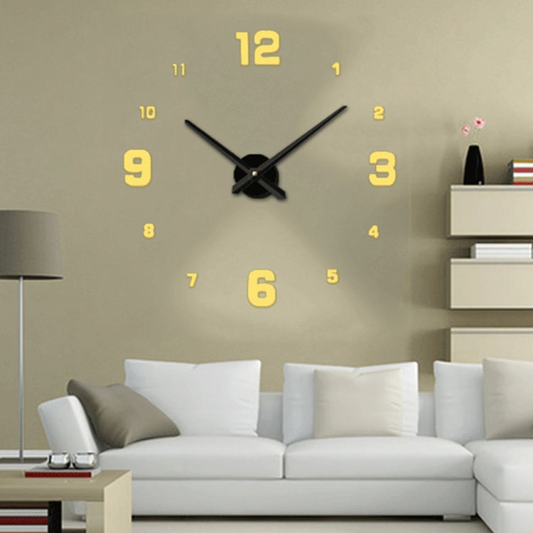 Bedroom Home Decoration Mirrored Number Frameless Large 3D DIY Wall Sticker Mute Clock, Size: 100*100cm(Gold) - DIY Clocks by PMc TechLife | Online Shopping South Africa | PMc TechLife | Buy Now Pay Later Mobicred