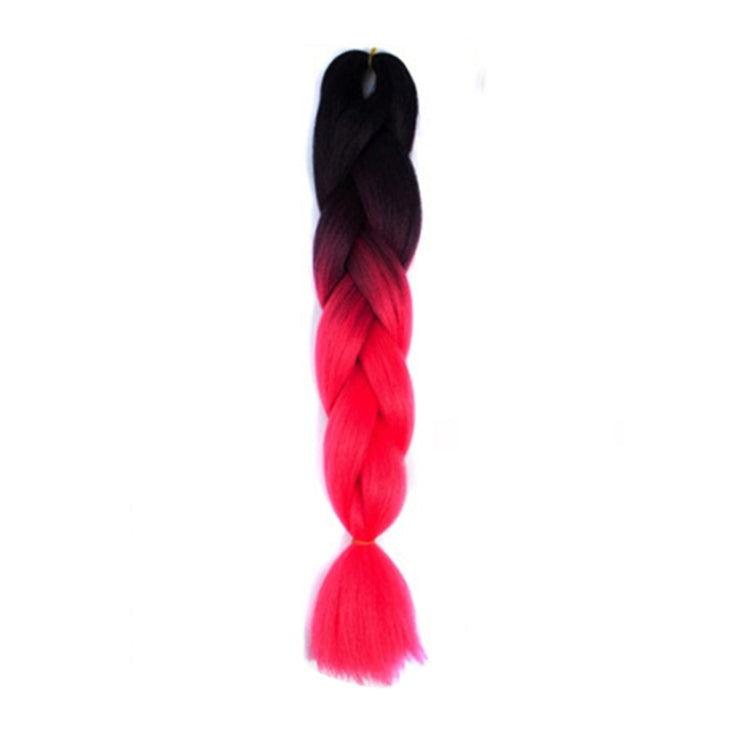 Fashion Color Gradient Individual Braid Wigs Chemical Fiber Big Braids, Length: 60cm(03Black+Peach Red) - free shipping - PMC TechLife - Order now!