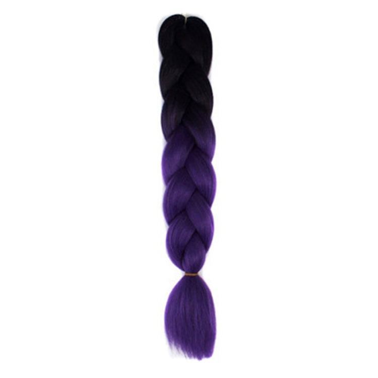 Fashion Color Gradient Individual Braid Wigs Chemical Fiber Big Braids, Length: 60cm(06Black+Purple) - free shipping - PMC TechLife - Order now!