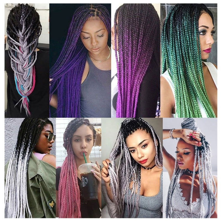 Fashion Color Gradient Individual Braid Wigs Chemical Fiber Big Braids, Length: 60cm(15Black+Silver Grey) - free shipping - PMC TechLife - Order now!