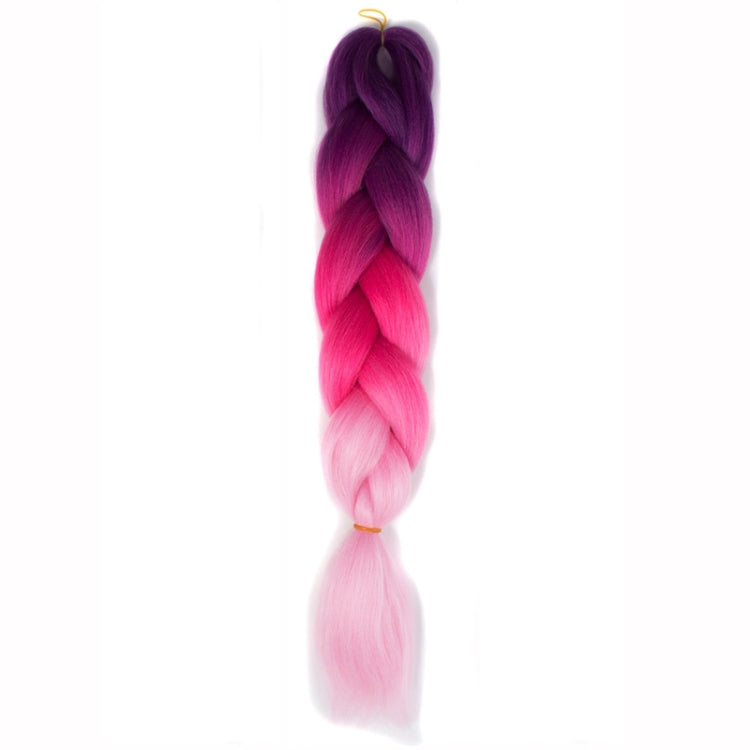 Fashion Color Gradient Individual Braid Wigs Chemical Fiber Big Braids, Length: 60cm(27Purple+Peach Red+Pink) - free shipping - PMC TechLife - Order now!
