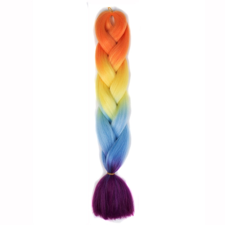 Fashion Color Gradient Individual Braid Wigs Chemical Fiber Big Braids, Length: 60cm(29Orange+Yellow+Blue) - free shipping - PMC TechLife - Order now!
