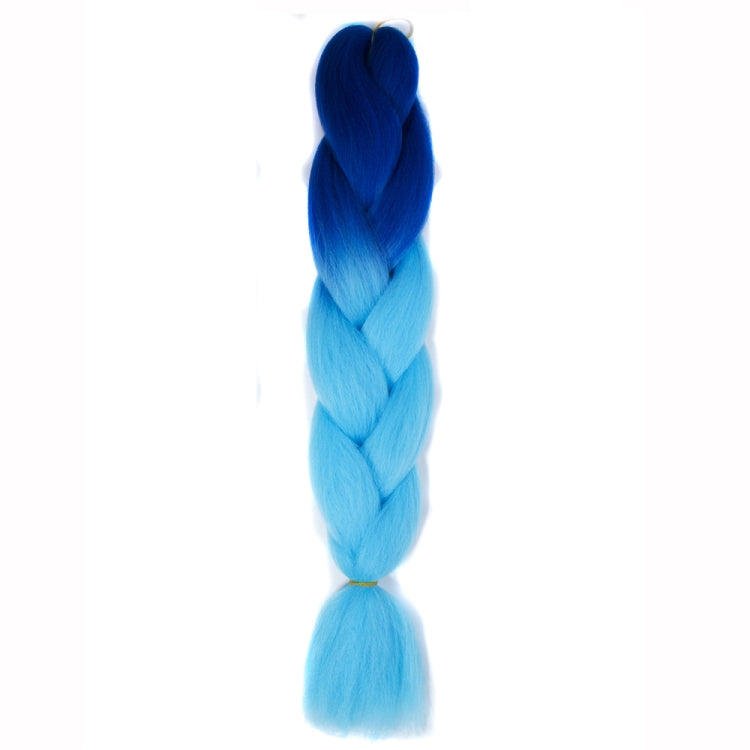 Fashion Color Gradient Individual Braid Wigs Chemical Fiber Big Braids, Length: 60cm(18Navy Blue+Sky Blue) - free shipping - PMC TechLife - Order now!