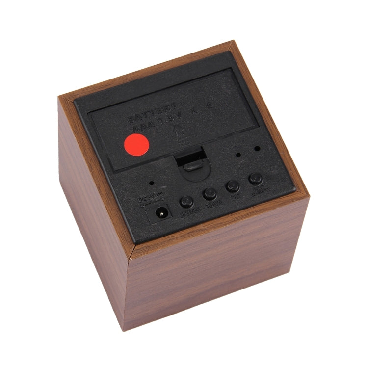 Wood Clock Desk Table LED Digital Display Alarm Clock with Time & Date & Temperature Display(Brown) - Alarm Clocks by PMc TechLife | Online Shopping South Africa | PMc TechLife | Buy Now Pay Later Mobicred
