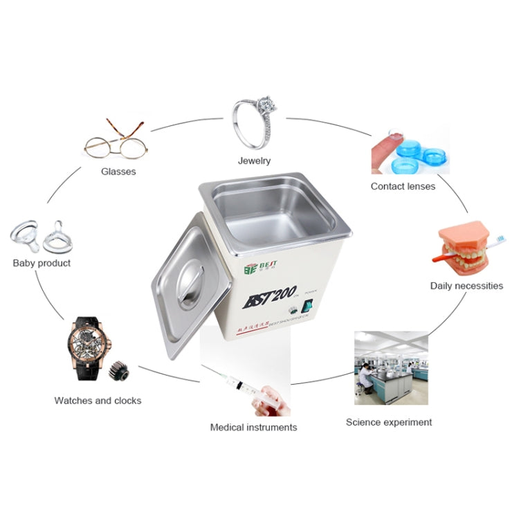 BEST-200 1.5L Stainless Steel Ultrasonic Cleaner (Voltage 220V) - free shipping - PMC TechLife - Order now!