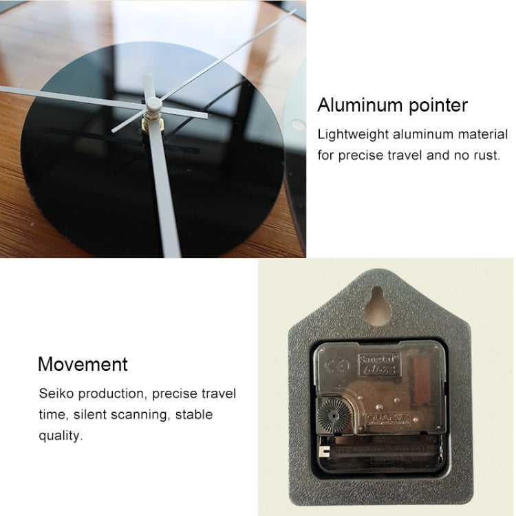 TM011 A Round Wooden Dial Transparent Acrylic Mute Wall Clock - free shipping - PMc TechLife - Order now!