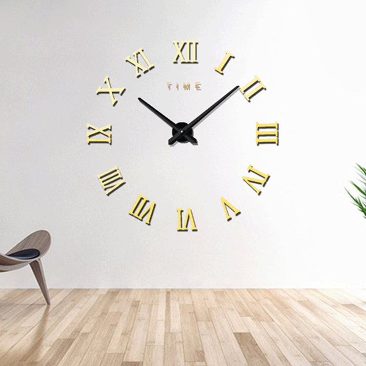 Bedroom Home Decoration Frameless Roman Numeral Large DIY Wall Sticker Mute Clock, Size: 100*100cm(Gold) - DIY Clocks by PMc TechLife | Online Shopping South Africa | PMc TechLife | Buy Now Pay Later Mobicred