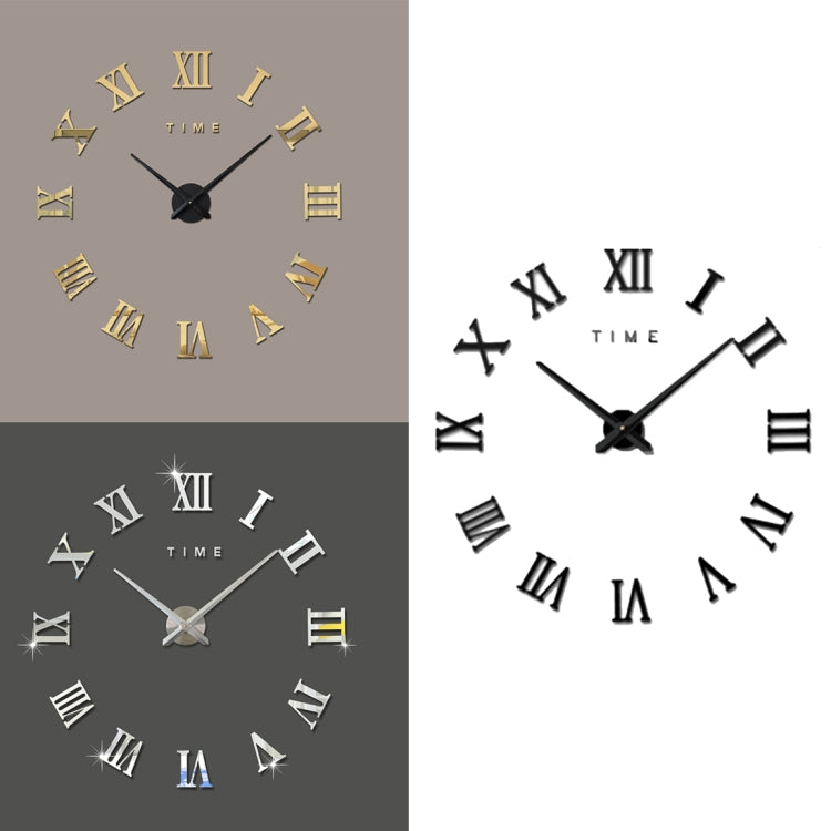 Bedroom Home Decoration Frameless Roman Numeral Large DIY Wall Sticker Mute Clock, Size: 100*100cm(Gold) - DIY Clocks by PMc TechLife | Online Shopping South Africa | PMc TechLife | Buy Now Pay Later Mobicred