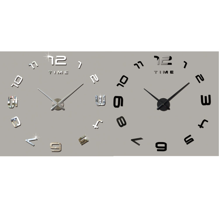 Bedroom Home Office Decoration Modern Frameless Large Number DIY 3D Mirror Wall Sticker Quiet Clock, Size: 100*100cm(Black) - free shipping - PMc TechLife - Order now!