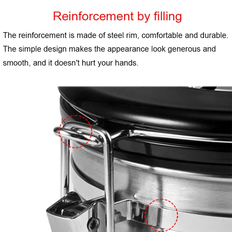 800ml Stainless Steel Sealed Food Coffee Grounds Bean Storage Container with Built-in CO2 Gas Vent Valve & Calendar(Black) - Coffee Tools by PMC TechLife | Online Shopping South Africa | PMC TechLife | Buy Now Pay Later Mobicred