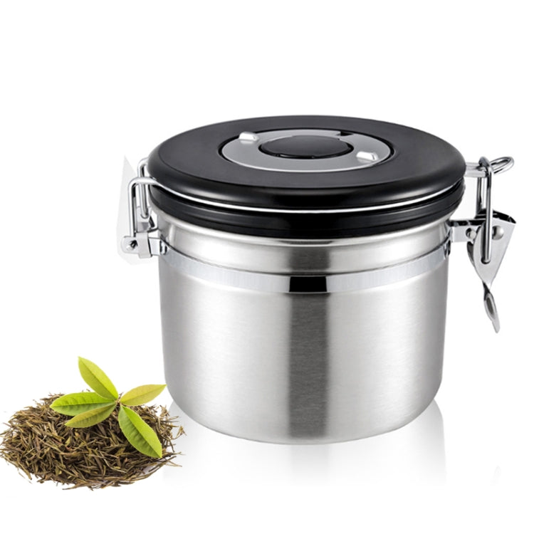 1200ml Stainless Steel Sealed Food Coffee Grounds Bean Storage Container with Built-in CO2 Gas Vent Valve & Calendar (Silver) - Coffee Tools by PMC TechLife | Online Shopping South Africa | PMC TechLife | Buy Now Pay Later Mobicred
