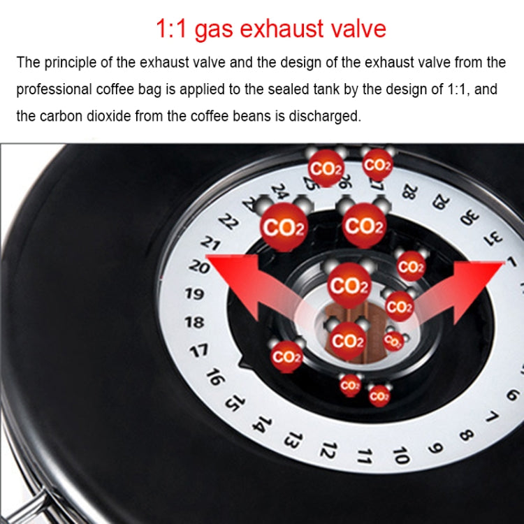 1200ml Stainless Steel Sealed Food Coffee Grounds Bean Storage Container with Built-in CO2 Gas Vent Valve & Calendar (Silver) - Coffee Tools by PMC TechLife | Online Shopping South Africa | PMC TechLife | Buy Now Pay Later Mobicred