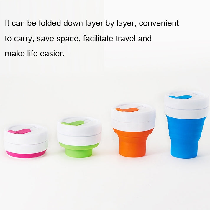 350ml Outdoor Pocket-Sized Coffee Tea Collapsible Travel Mug Silicone Cup with Lid (Green) - free shipping - PMC TechLife - Order now!
