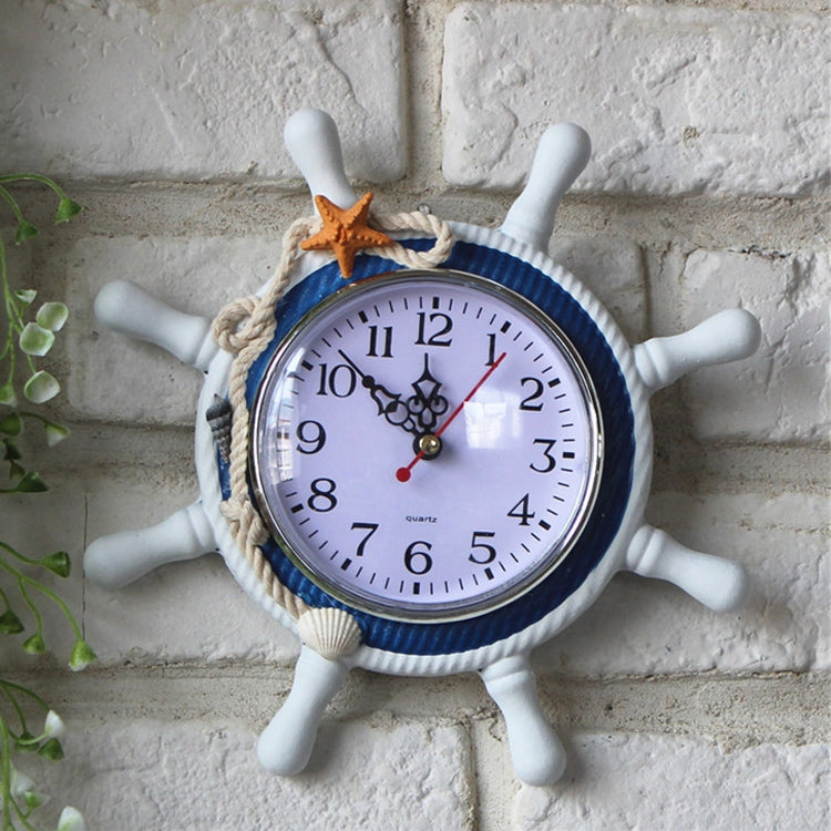 Wooden Helmsman Ship Wheel Shape Decorative Living Room Wall Clock, Size: 22*22*2.5cm - Wall Clock by PMc TechLife | Online Shopping South Africa | PMc TechLife | Buy Now Pay Later Mobicred