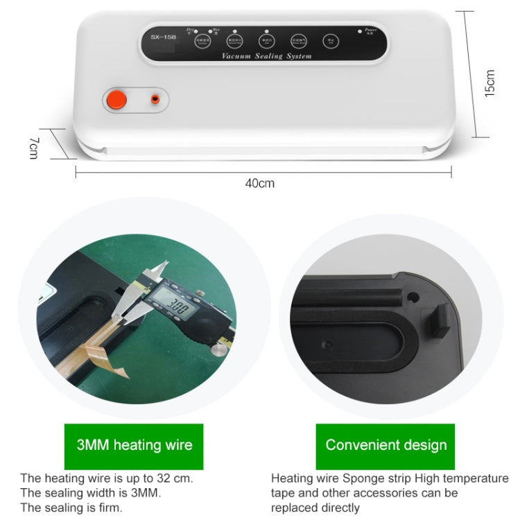 Household Commercial Food Vacuum Plastic Packaging Machine Sealer Closer Machine, US Plug (White) - Preservation Supplies by PMc TechLife | Online Shopping South Africa | PMc TechLife | Buy Now Pay Later Mobicred