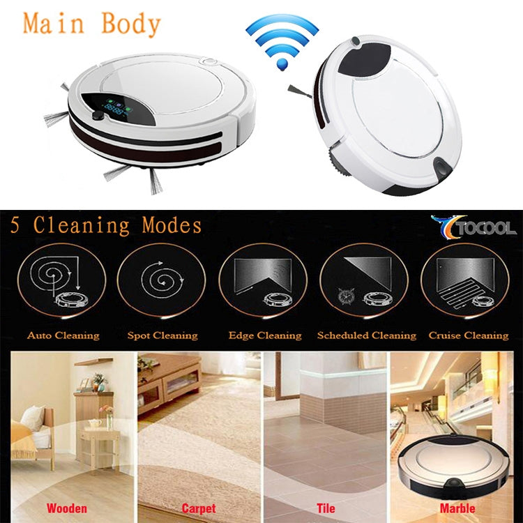 TOCOOL TC-450 Smart Vacuum Cleaner Touch Display Household Sweeping Cleaning Robot with Remote Control(Black) - free shipping - PMC TechLife - Order now!