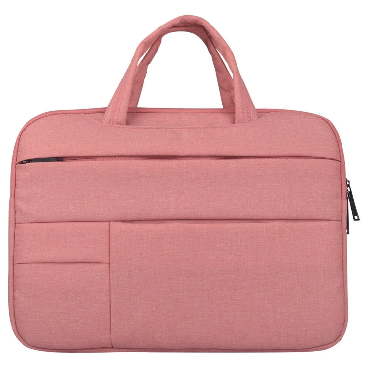 Universal Multiple Pockets Wearable Oxford Cloth Soft Portable Leisurely Handle Laptop Tablet Bag, For 14 inch and Below Macbook, Samsung, Lenovo, Sony, DELL Alienware, CHUWI, ASUS, HP (Pink) - 15 inch by PMC TechLife | Online Shopping South Africa | PMC TechLife | Buy Now Pay Later Mobicred
