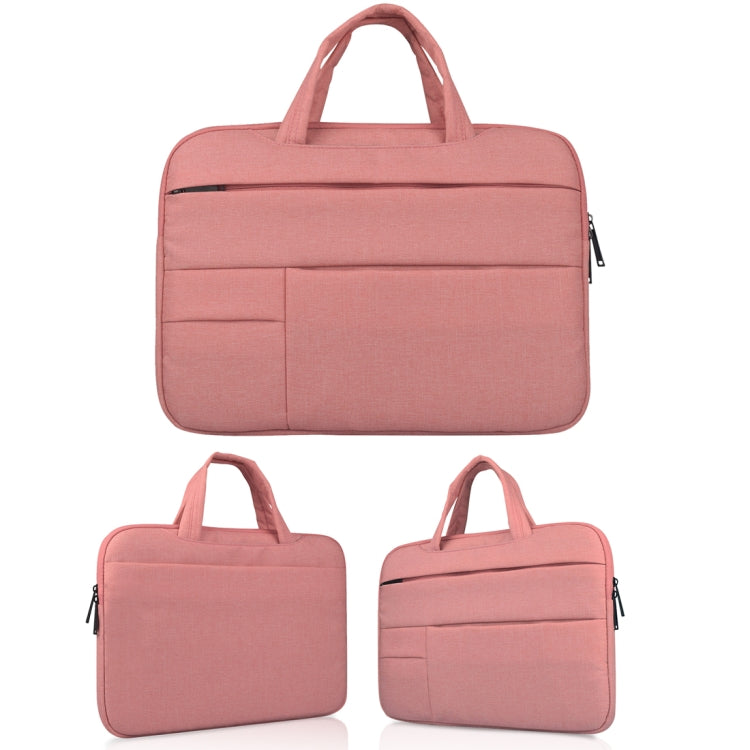 Universal Multiple Pockets Wearable Oxford Cloth Soft Portable Leisurely Handle Laptop Tablet Bag, For 14 inch and Below Macbook, Samsung, Lenovo, Sony, DELL Alienware, CHUWI, ASUS, HP (Pink) - 15 inch by PMC TechLife | Online Shopping South Africa | PMC TechLife | Buy Now Pay Later Mobicred
