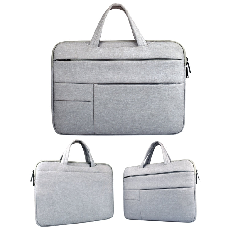 Universal Multiple Pockets Wearable Oxford Cloth Soft Portable Leisurely Handle Laptop Tablet Bag, For 14 inch and Below Macbook, Samsung, Lenovo, Sony, DELL Alienware, CHUWI, ASUS, HP (Grey) - 15 inch by PMC TechLife | Online Shopping South Africa | PMC TechLife | Buy Now Pay Later Mobicred