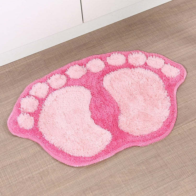 1390 Foot-shaped Non Slip Shaggy Soft Water Absorption Bedroom Bathroom Carpet Mat(Pink) - Mats by PMC TechLife | Online Shopping South Africa | PMC TechLife