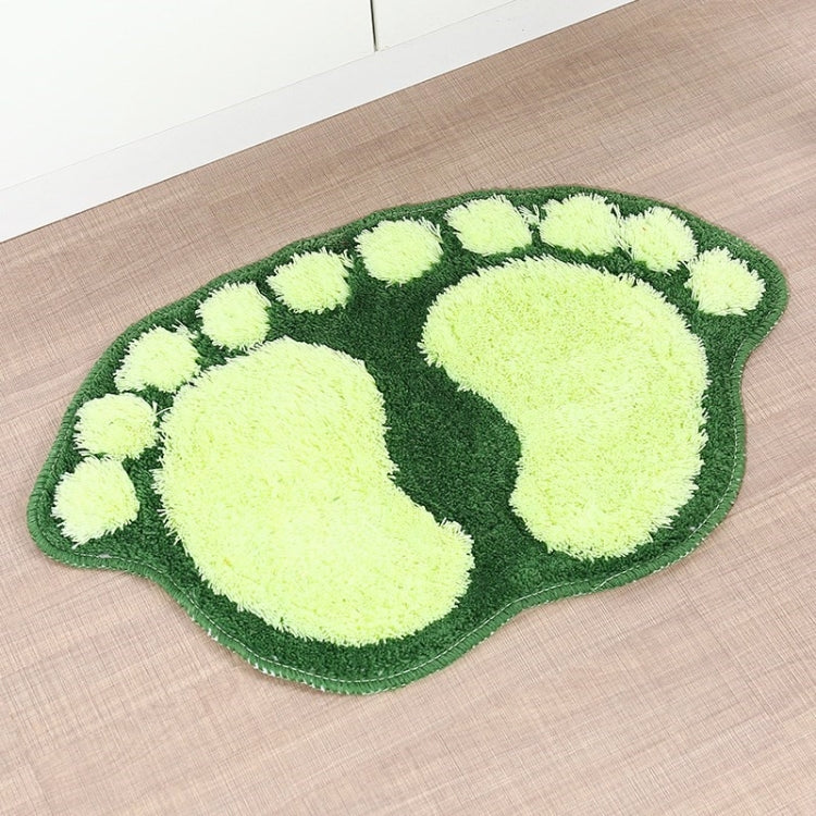 1390 Foot-shaped Non Slip Shaggy Soft Water Absorption Bedroom Bathroom Carpet Mat(Green) - Mats by PMC TechLife | Online Shopping South Africa | PMC TechLife