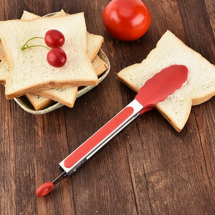 9 inch Silicone Non-slip Food Bread Barbecue BBQ Clip Tongs Kitchen Tools(Red) - Food Clips & Clips by PMC TechLife | Online Shopping South Africa | PMC TechLife | Buy Now Pay Later Mobicred