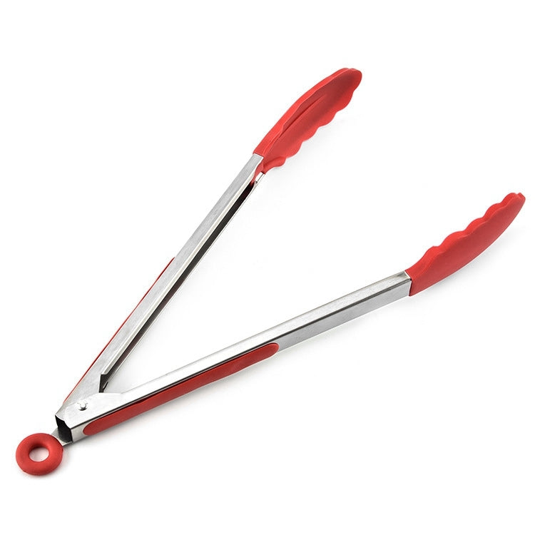 12 inch Silicone Non-slip Food Bread Barbecue BBQ Clip Tongs Kitchen Tools(Red) - Food Clips & Clips by PMC TechLife | Online Shopping South Africa | PMC TechLife | Buy Now Pay Later Mobicred