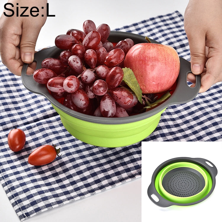 Creative Folding Vegetables Fruits Storage Basket Organizer Drain Basket, L, Size: 29.5*23.5*10cm (Green) - Gadgets by PMC TechLife | Online Shopping South Africa | PMC TechLife | Buy Now Pay Later Mobicred