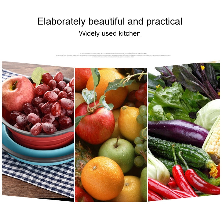 Creative Folding Vegetables Fruits Storage Basket Organizer Drain Basket, S, Size: 24.5*20*9cm (Blue) - Gadgets by PMC TechLife | Online Shopping South Africa | PMC TechLife | Buy Now Pay Later Mobicred