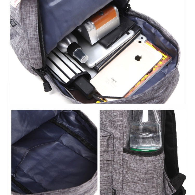 Universal Multi-Function Canvas Cloth Laptop Computer Shoulders Backpack Students Bag for 13-15 inch, Size: 36x25x10cm(Grey) - Backpack by PMC Jewellery | Online Shopping South Africa | PMC Jewellery | Buy Now Pay Later Mobicred