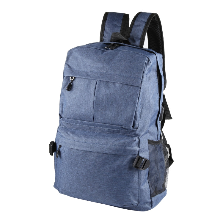 Universal Multi-Function Canvas Cloth Laptop Computer Shoulders Backpack Students Bag for 13-15 inch, Size: 36x25x10cm(Blue) - Backpack by PMC Jewellery | Online Shopping South Africa | PMC Jewellery | Buy Now Pay Later Mobicred