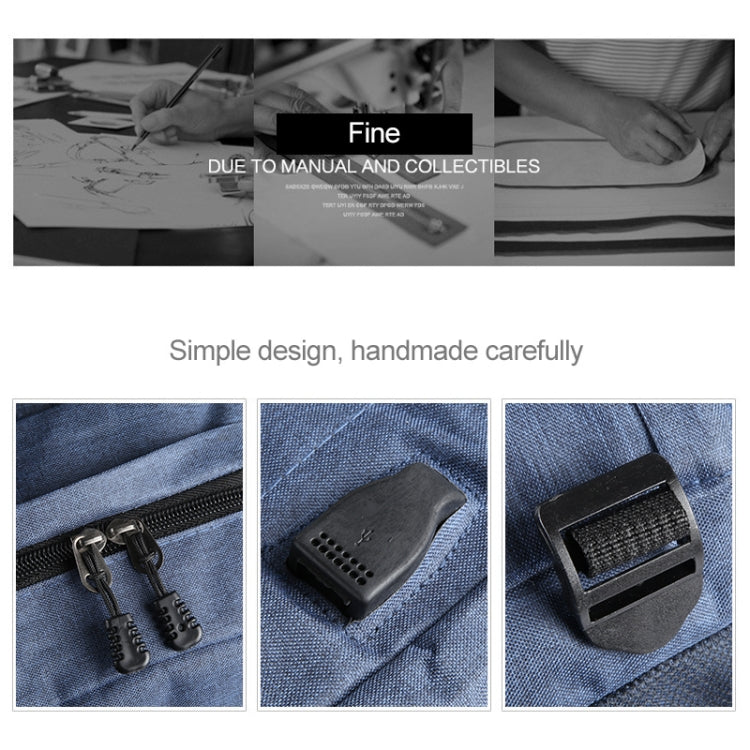 Universal Multi-Function Canvas Cloth Laptop Computer Shoulders Backpack Students Bag for 13-15 inch, Size: 36x25x10cm(Blue) - Backpack by PMC Jewellery | Online Shopping South Africa | PMC Jewellery | Buy Now Pay Later Mobicred