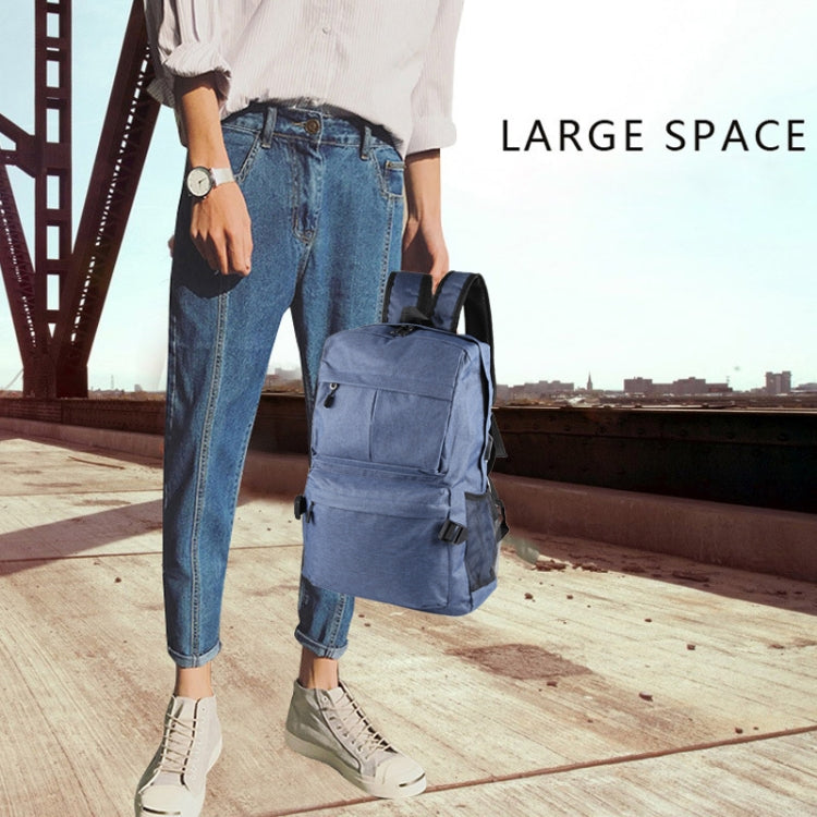 Universal Multi-Function Canvas Cloth Laptop Computer Shoulders Backpack Students Bag for 13-15 inch, Size: 36x25x10cm(Blue) - Backpack by PMC Jewellery | Online Shopping South Africa | PMC Jewellery | Buy Now Pay Later Mobicred