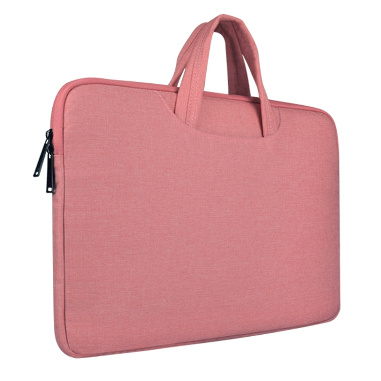 Breathable Wear-resistant Shoulder Handheld Zipper Laptop Bag, For 14 inch and Below Macbook, Samsung, Lenovo, Sony, DELL Alienware, CHUWI, ASUS, HP (Pink) - 14.1 inch by PMC Jewellery | Online Shopping South Africa | PMC Jewellery | Buy Now Pay Later Mobicred