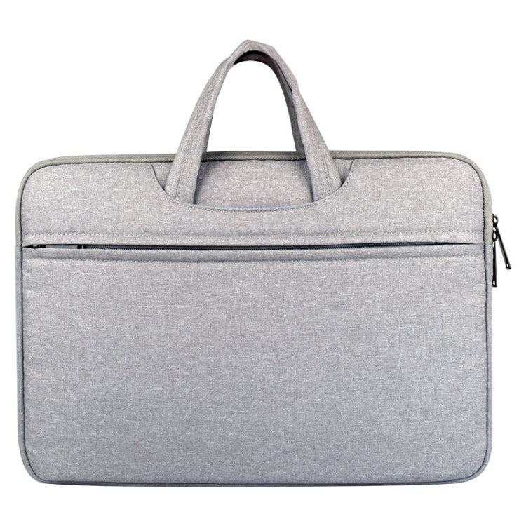 Breathable Wear-resistant Shoulder Handheld Zipper Laptop Bag, For 14 inch and Below Macbook, Samsung, Lenovo, Sony, DELL Alienware, CHUWI, ASUS, HP (Grey) - 14.1 inch by PMC Jewellery | Online Shopping South Africa | PMC Jewellery | Buy Now Pay Later Mobicred