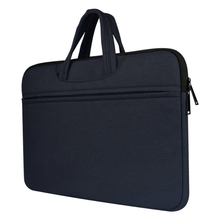 Breathable Wear-resistant Shoulder Handheld Zipper Laptop Bag, For 14 inch and Below Macbook, Samsung, Lenovo, Sony, DELL Alienware, CHUWI, ASUS, HP (Navy Blue) - 14.1 inch by PMC Jewellery | Online Shopping South Africa | PMC Jewellery | Buy Now Pay Later Mobicred