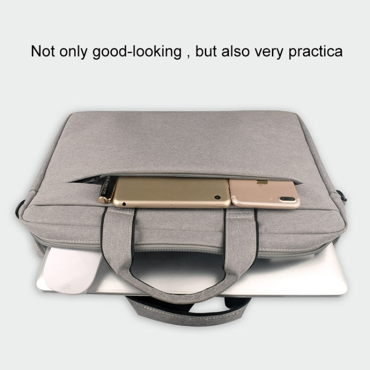Breathable Wear-resistant Thin and Light Fashion Shoulder Handheld Zipper Laptop Bag with Shoulder Strap, For 14.0 inch and Below Macbook, Samsung, Lenovo, Sony, DELL Alienware, CHUWI, ASUS, HP(Dark Grey) - 14.1 inch by PMC Jewellery | Online Shopping South Africa | PMC Jewellery | Buy Now Pay Later Mobicred