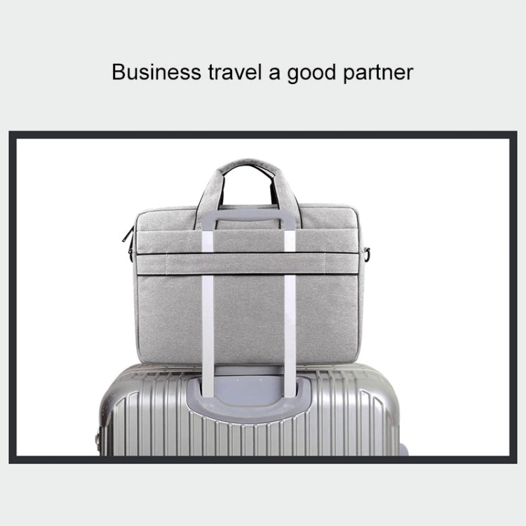Breathable Wear-resistant Thin and Light Fashion Shoulder Handheld Zipper Laptop Bag with Shoulder Strap, For 14.0 inch and Below Macbook, Samsung, Lenovo, Sony, DELL Alienware, CHUWI, ASUS, HP(Dark Grey) - 14.1 inch by PMC Jewellery | Online Shopping South Africa | PMC Jewellery | Buy Now Pay Later Mobicred