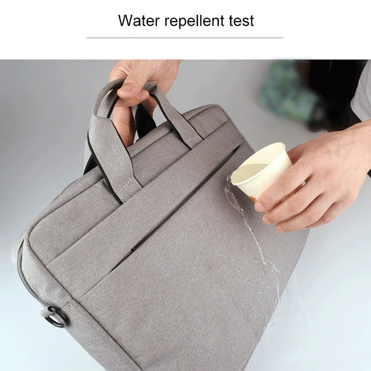 Breathable Wear-resistant Thin and Light Fashion Shoulder Handheld Zipper Laptop Bag with Shoulder Strap, For 14.0 inch and Below Macbook, Samsung, Lenovo, Sony, DELL Alienware, CHUWI, ASUS, HP (Grey) - 14.1 inch by PMC Jewellery | Online Shopping South Africa | PMC Jewellery | Buy Now Pay Later Mobicred
