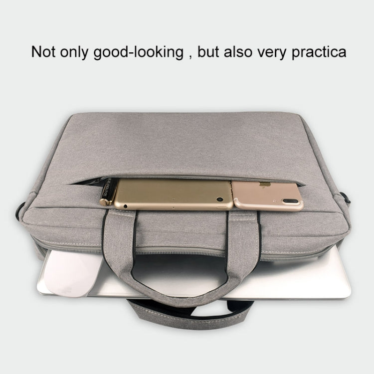 Breathable Wear-resistant Thin and Light Fashion Shoulder Handheld Zipper Laptop Bag with Shoulder Strap, For 14.0 inch and Below Macbook, Samsung, Lenovo, Sony, DELL Alienware, CHUWI, ASUS, HP (Navy Blue) - 14.1 inch by PMC Jewellery | Online Shopping South Africa | PMC Jewellery | Buy Now Pay Later Mobicred
